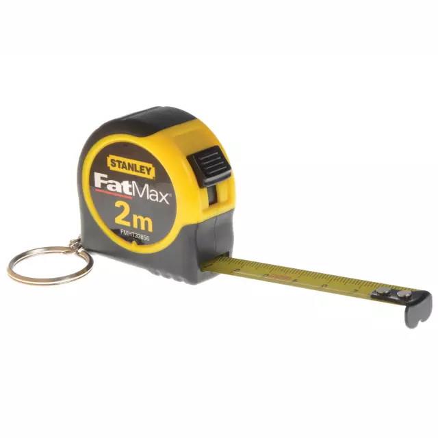 Stanley 1-33-856 Fat Max Keyring Tape; 2m; 13mm Blade Width; 90cm Stand Out; Metric Graduations