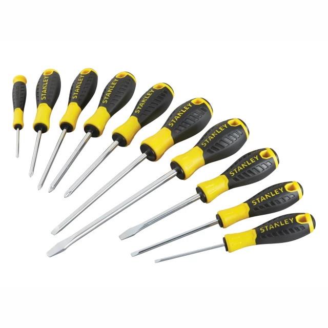Stanley 0-60-211 Essential Screwdriver 10 Piece Set; Phillips; Slotted; Pozi