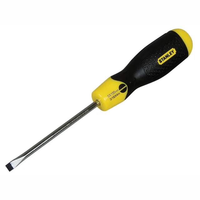 Stanley 0-64-916 Cushion Grip Flared Slotted Screwdriver; 5.5mm x 100mm