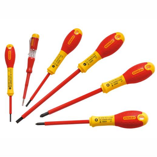 Stanley 0-65-443 FatMax VDE Screwdriver Set Insulated Parallel & Pozi; 6 Piece
