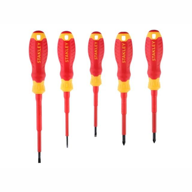 Stanley 0-65-556 VDE Screwdriver Set; Insulated Parallel & Pozi; 5 Piece