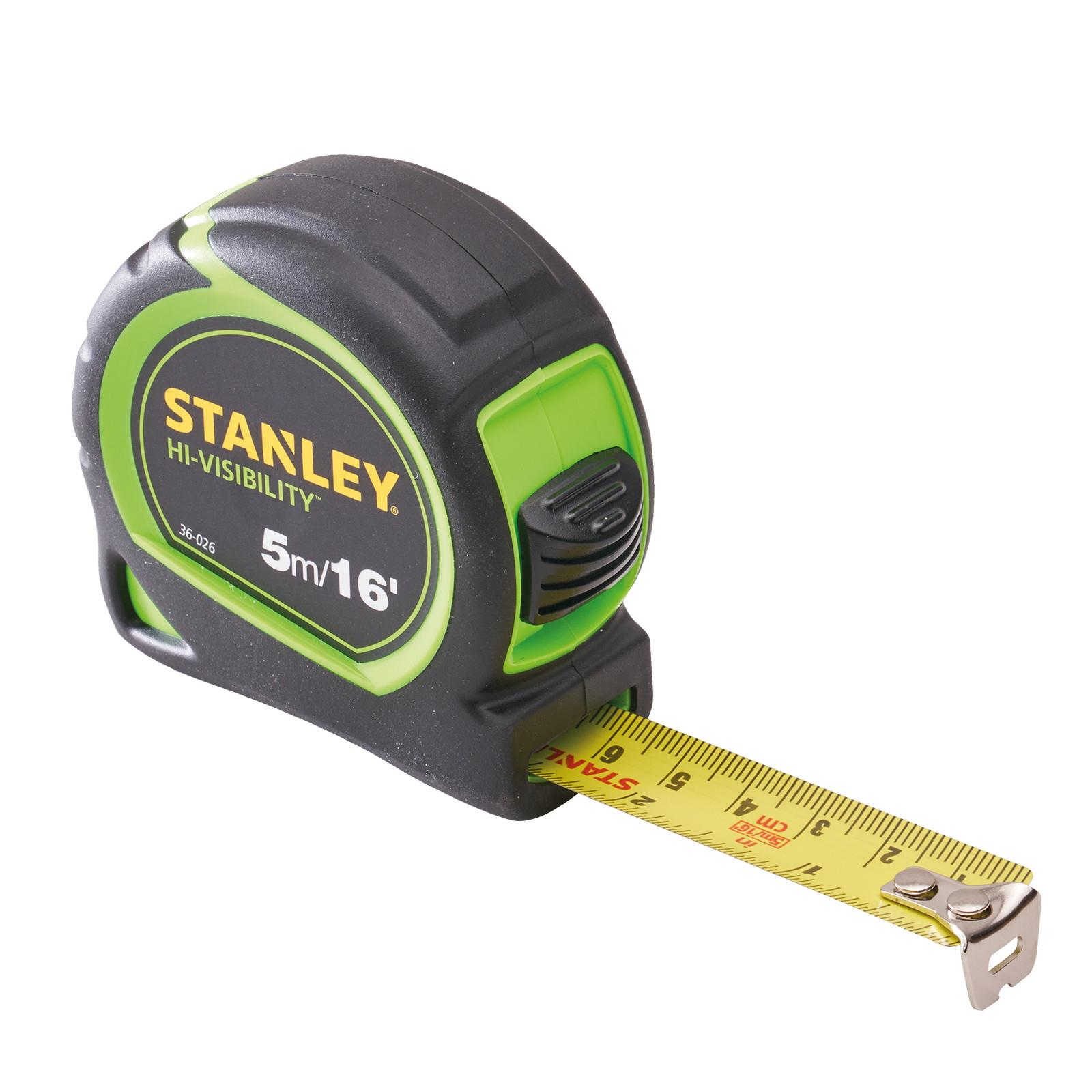 Stanley 1-30-602HG Hi-Vis Tylon Tape; 5m/16ft (Width 19mm)
