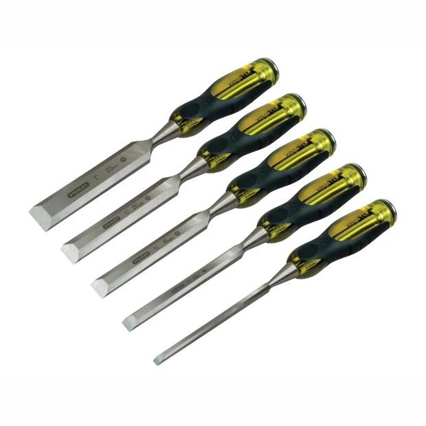 Stanley 2-16-269 Fatmax Thru Tang Bevel Edge Chisel Set; 6; 12; 18; 25; 32mm; 5 Piece Set