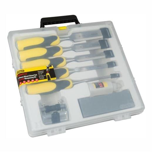 Stanley 5-16-421 DynaGrip Strike Cap Bevel Edge Chisel Set; 5 Piece; Plus Accessories