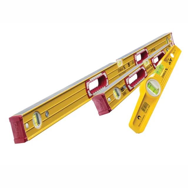 Stabila Type 196-2 Box Spirit Level Set; 600mm; 1200mm & 81SREM Torpedo Level