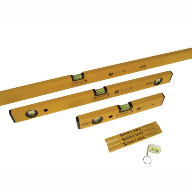 Stabila Type 70-2 Professional Combination Spirit Level Set; 300mm (12"); 600mm (24"); 1800mm (72") And Accessories