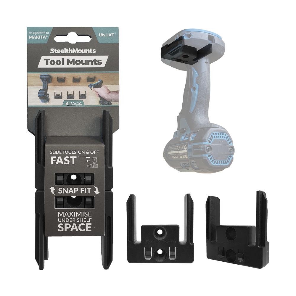 Stealthmounts Tool Mounts; Makita LXT Range; Black (BK); Pack (4)