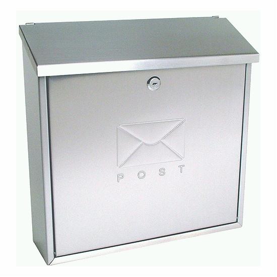 Burg-Wachter MB03 Contemporary Post Box; Sainless Steel (SS); 368 x 368 x 114mm