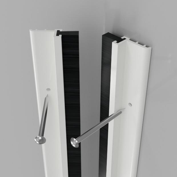Stormguard SlikSeal Around Door Seal Set; Brush Seal; Pin Fix; Plastic Carrier; 2 x 2057mm/ 1 x 914mm; White (WH)