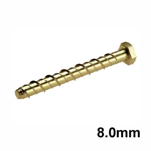 Thunderbolt Concrete Anchor Bolt; Hex Head; Zinc & Yellow Passivated (ZYP); 8.0 x 60mm