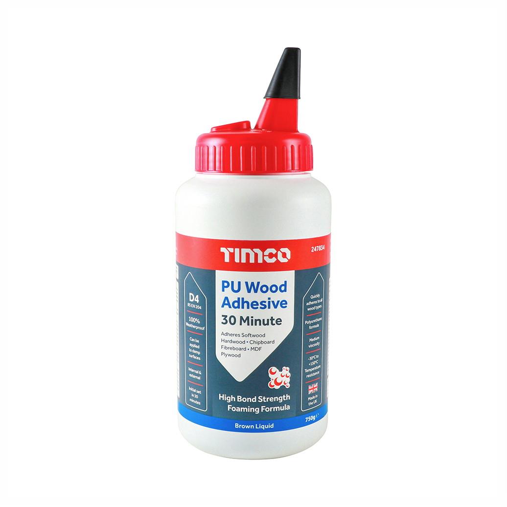Timco 247834 30 Minute PU Glue; Polyurethane Wood Adhesive; D4; 750gm