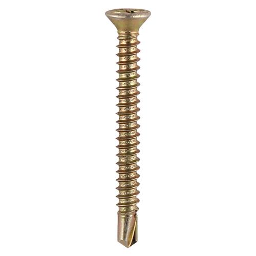 Timco 120Y Window Screws; Countersunk Self Tapping Drill Point; Yellow Passivated (ZYP); 3.9 x 13mm; Box (1000)