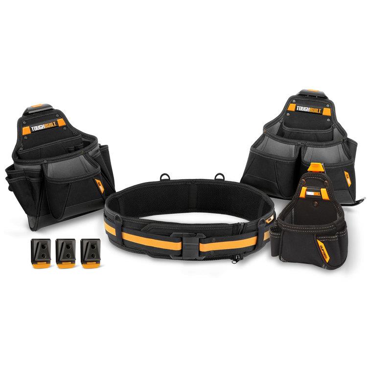 Toughbuilt TB-CT-101-4P Contractors Tool Belt Set; 4 Piece