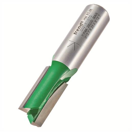 Trend C021X1/2TC Craft Two Flute Straight Cutter Router Bit; 1/2