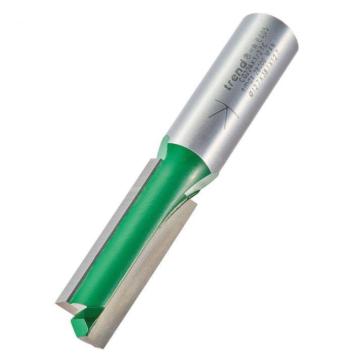 Trend C022AX1/2TC Craft Two Flute Straight Cutter Router Bit; 1/2