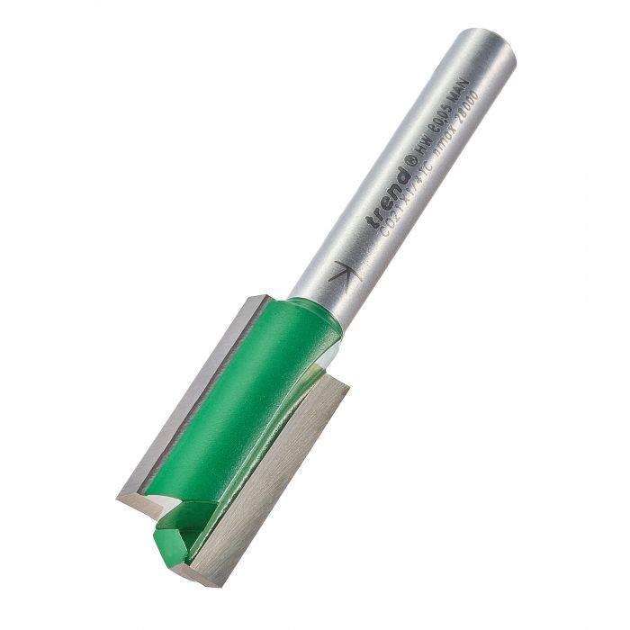 Trend C022X1/4TC Craft Two Flute Straight Cutter Router Bit; 1/4