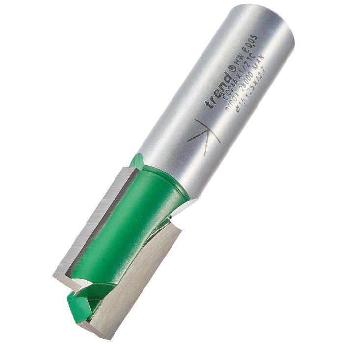 Trend C024AX1/2TC Craft Two Flute Straight Cutter Router Bit; 1/2