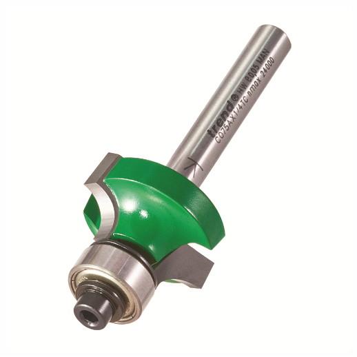 Trend C075AX1/4TC Craft Bearing Guided Rounding Over Cutter Router Bit; 1/4