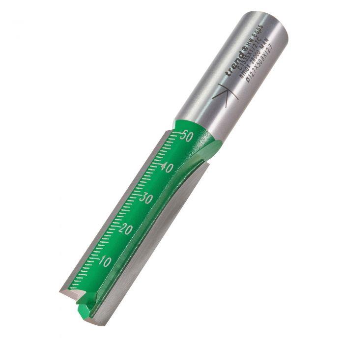 Trend C153SX1/2TC Craft Two Flute Straight Cutter Router Bit; 1/2