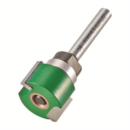 Trend C220X1/4TC; Craft Bearing Guided Intumescent Cutter Router Bit Set; 1/4" Shank; 24mm Diameter; 4.0mm Depth Of Cut; 15.0mm Cut