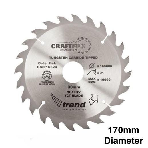 Trend CSB/17024 Craft Circular Saw Blade; 170mm x 24 Teeth x 16mm Bore; 2.4mm Kerf