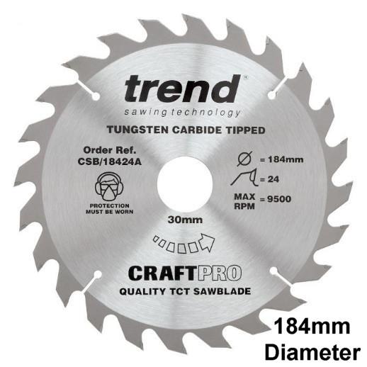 Trend CSB/18424A Craft Circular Saw Blade; 184mm x 24 Teeth; 30mm Bore