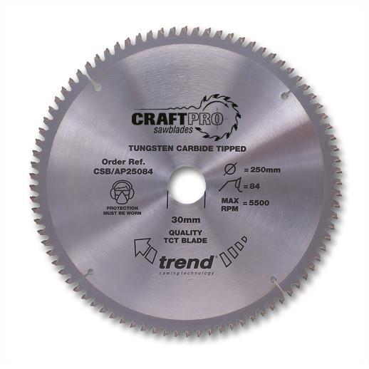 Trend CSB/AP18458A Craft Aluminium & Plastic Circular Saw Blade; 184mm x 58 Teeth x 30mm Bore; 2.8mm Kerf