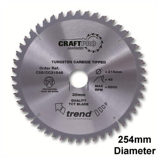 Trend CSB/CC25424T Craft Mitre Saw Crosscut Circular Saw Blade; 254mm x 24 Teeth; 30mm Bore; 2.5mm Kerf