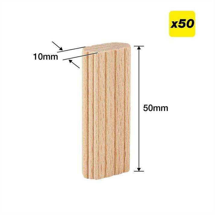 Trend TEN/10X50/50 Beechwood Loose Tenons; 10 x 50mm; Pack (50) (Festool Domino Compatible)