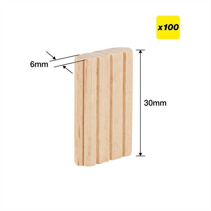 Trend TEN/6X30/100 Beechwod Loose Tenons; 6 x 30mm; Pack (100) (Festool Domino Compatible)