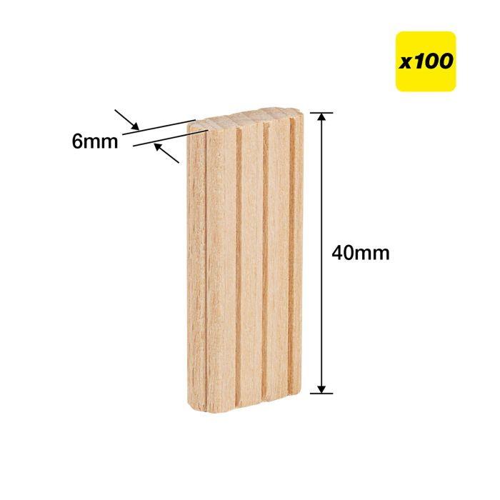 Trend TEN/6X40/100 Beechwood Loose Tenons; 6 x 40mm; Pack (100) (Festool Domino Compatible)