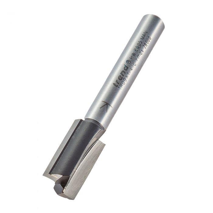 Trend TR09X1/4TC Two Flute Straight Cutter Router Bit; 1/4" Shank; 10mm Diameter; 19mm Cut