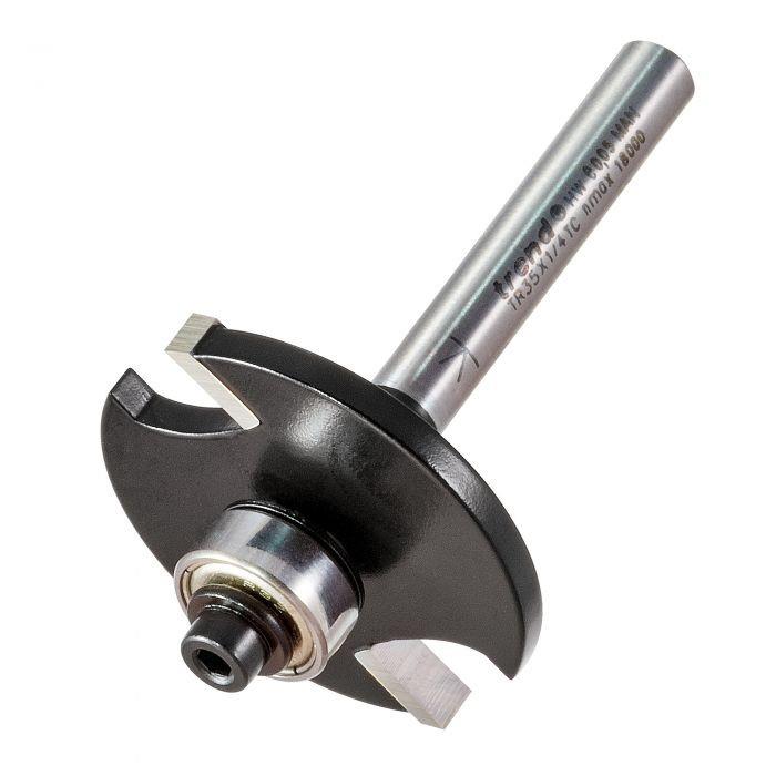 Trend TR35X1/4TC Trade Bearing Guided Biscuit Jointer Router Cutter Bit Set; 1/4" Shank; 37.2mm Diameter; 4.0mm Cut