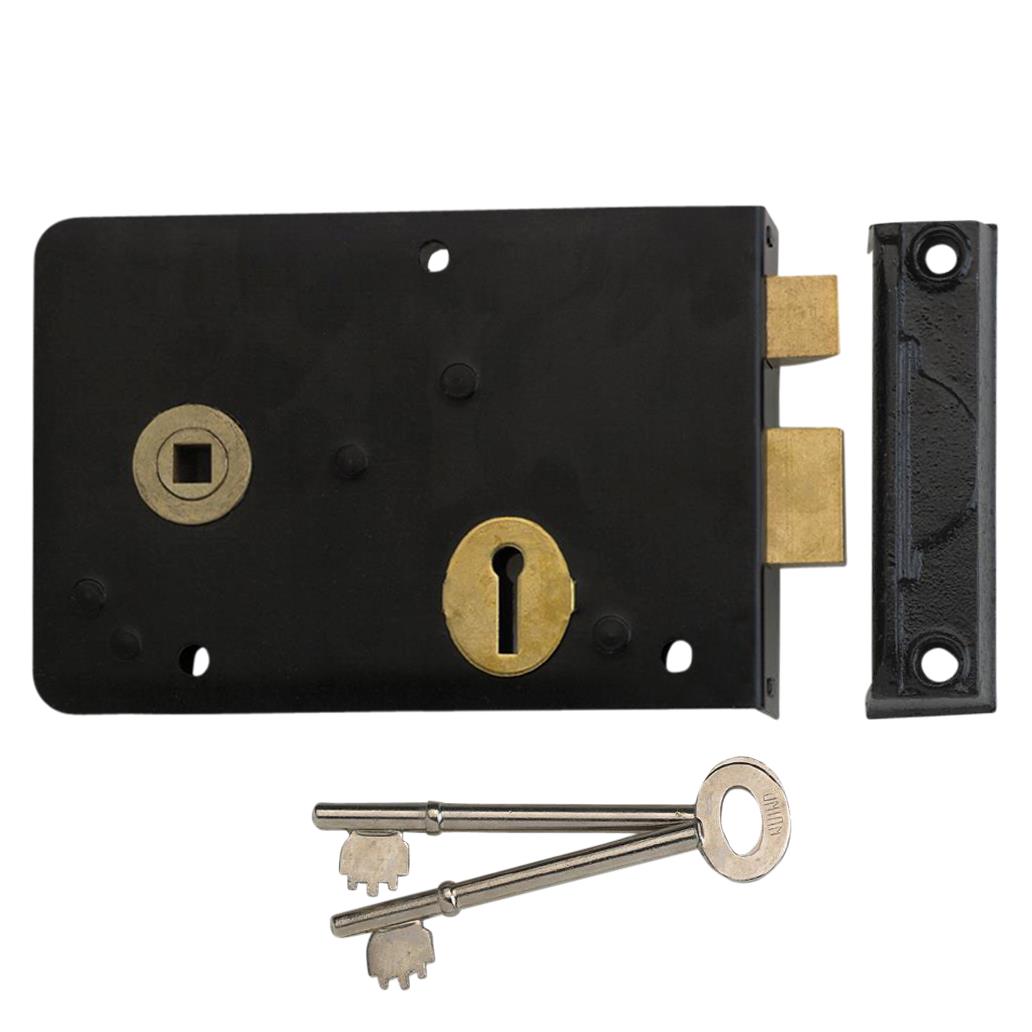 Union 1439 Rim Lock; 155 x 106mm; Black (BK); Left Hand (LH)