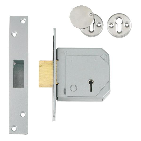 Union C-Series 3G114 BS 5 Lever Deadlock; 20mm Bolt; Satin (SCP); 67mm (2 7/8