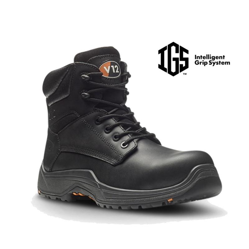 V12 VR600.01 Bison IGS Derby Boot; Metal Free; EN ISO 20345:2011 S3 HRO; Black (BK); Size 3 (35)