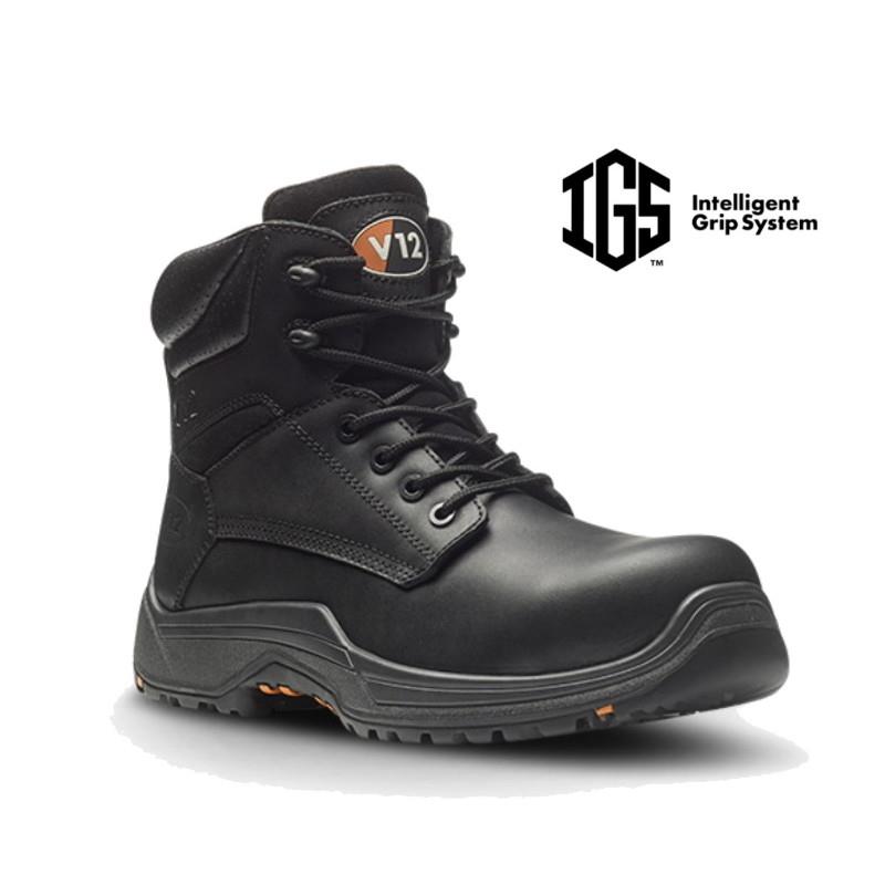 V12 VR600.01 Bison IGS Derby Boot; Metal Free; EN ISO 20345:2011 S3 HRO; Black (BK); Size 9 (43)