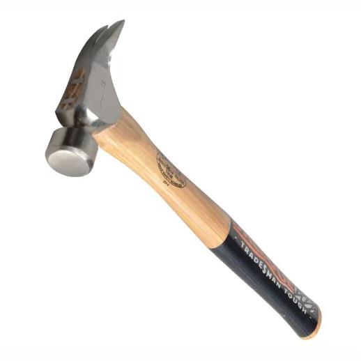 Vaughan 1600 Dalluge Trim Hammer; Straight Claw; Plain Face; Straight Hickory Handle; 450g (16oz)