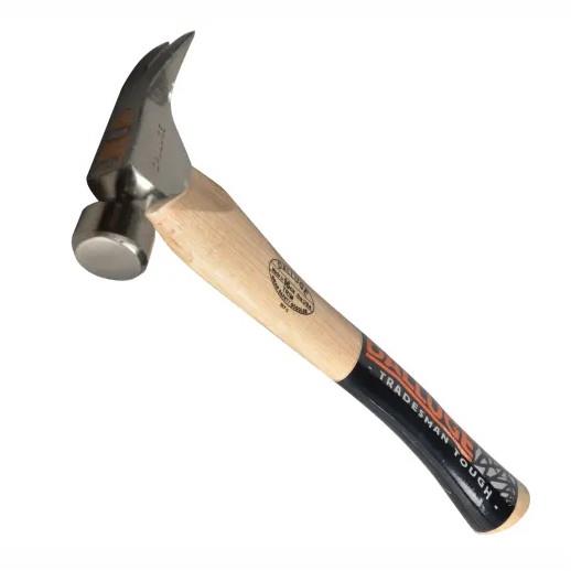 Vaughan DTH16C Dalluge Trim Hammer; Straight Claw; Plain Face; Curved Hickory Handle; 450g (16oz)
