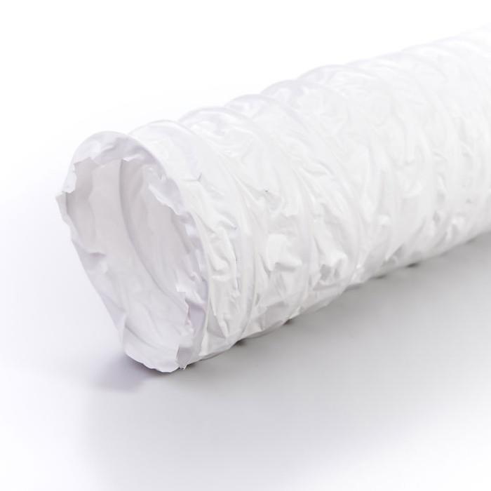 Round PVC Flexible Ducting; White (WH); 3m x 100mm
