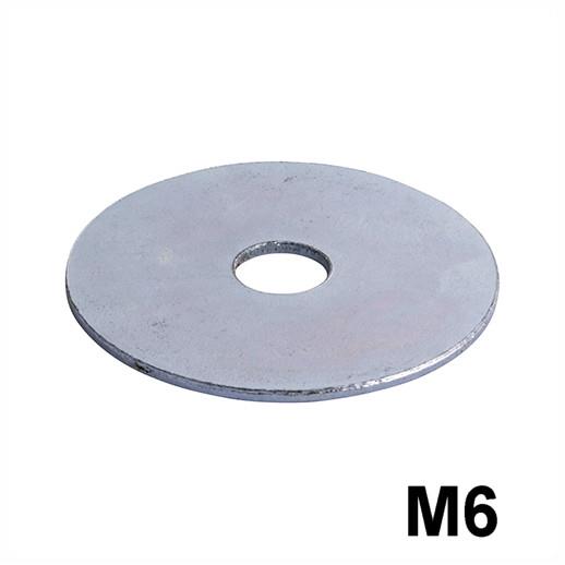 Steel Mudguard Repair Washer; Zinc Plated (ZP); M6 x 20 x 1.5mm (3/4