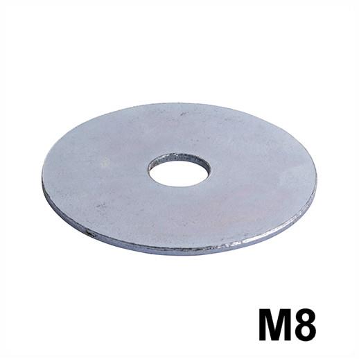 Steel Mudguard Repair Washer; Zinc Plated (ZP); M8 x 25 x 1.5mm (1