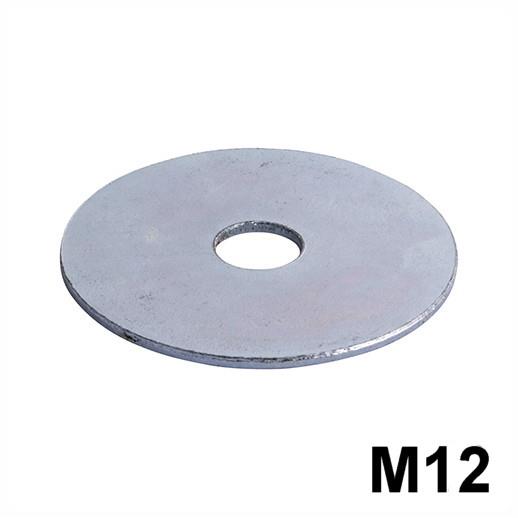 Steel Mudguard Repair Washer; Zinc Plated (ZP); M12 x 40 x 1.5mm (1 1/2