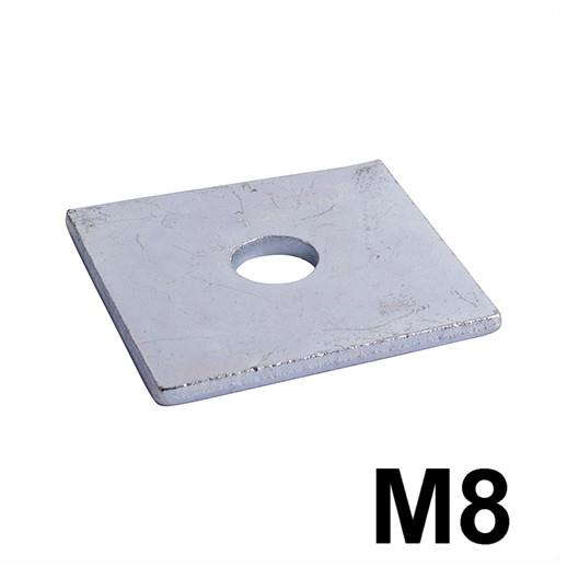 Square Plate Washers; Zinc Plated (ZP); M8 x 40 x 40 x 3mm (5/16