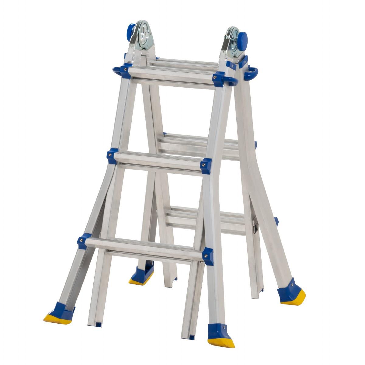 Werner 75063 MT Series Multi-Purpose Telescopic Combination Ladder; 4 Section x 3 Rung; EN131-4; Aluminium; 97cm Closed Length; 294cm Extended Length; 353cm Working Height; Max. Load 150 kg (23.5 st)