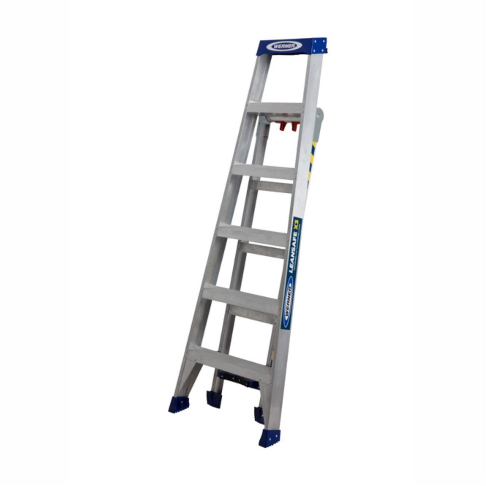 Werner 75070 LEANSAFE X3 3 In 1 Multipurpose Ladder; Aluminium; Closed Length 1.8m; Lean; Step And Extension Ladder; EN131 Professional