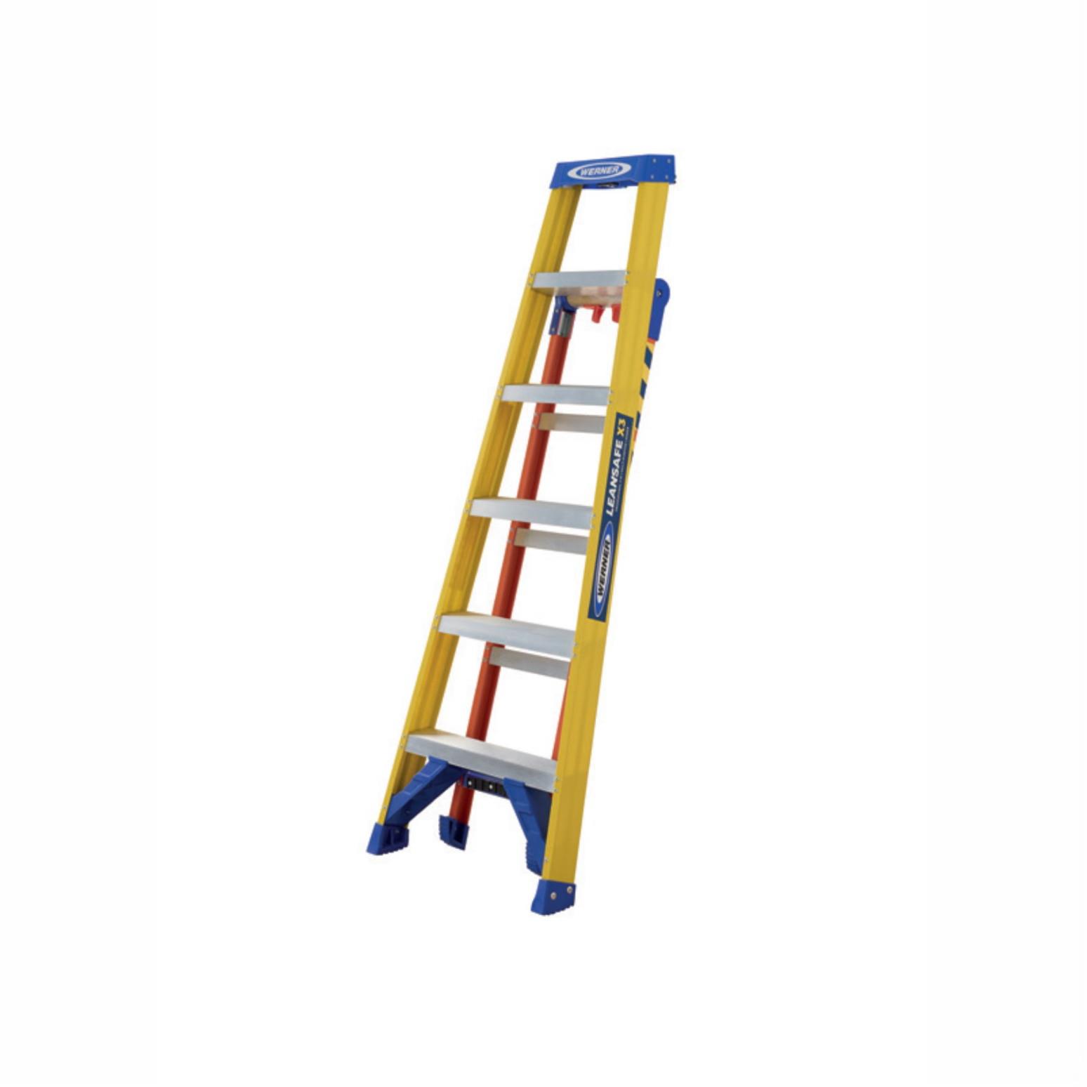 Werner 75071 LEANSAFE X3 3 In 1 Multipurpose Ladder; Fibreglass; Closed Length 1.8m; Lean; Step And Entension Ladder; EN131 Professional