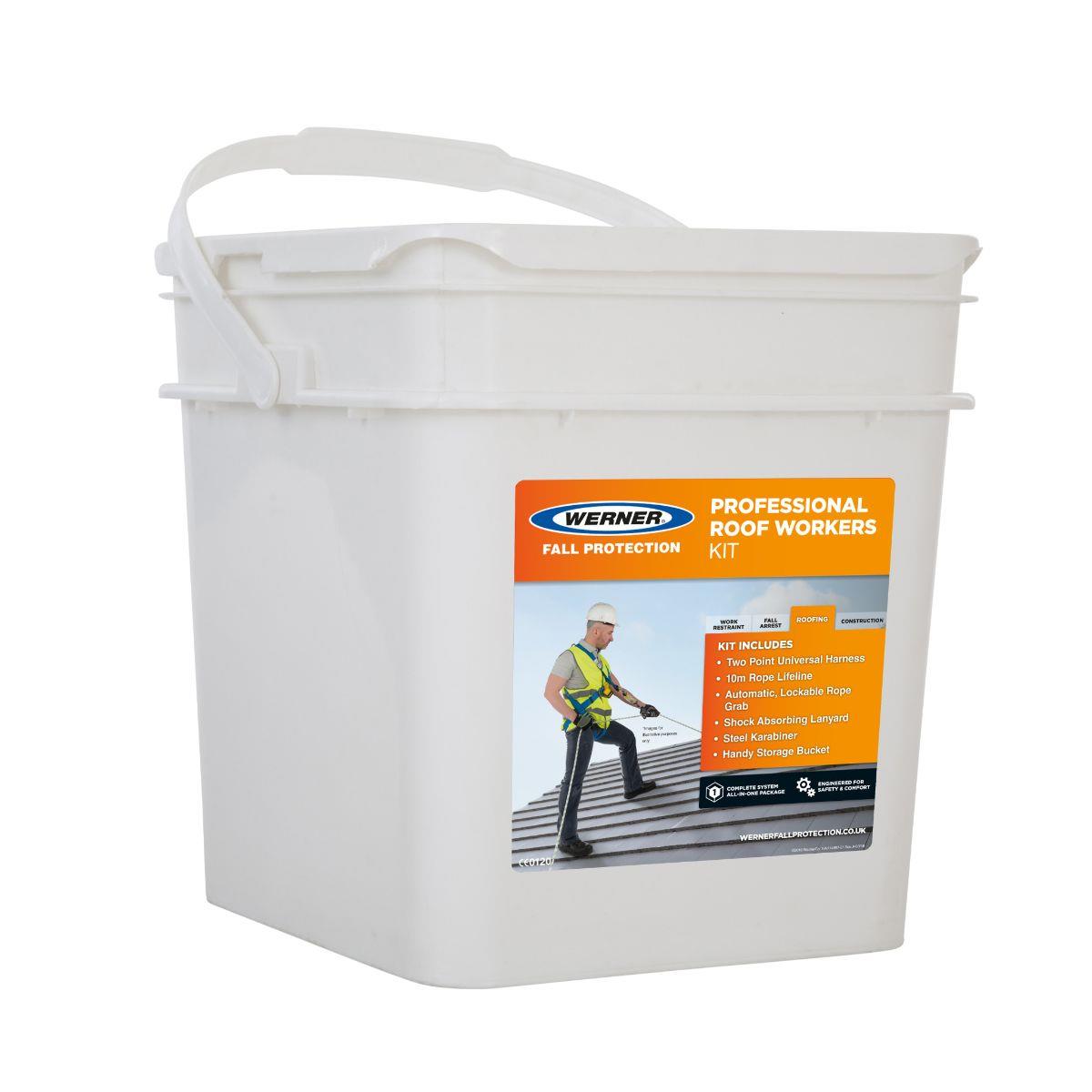 Werner 79203 Professional Roof Workers Kit; Two Point Universal Harness; 10m Rope Lifeline; Web Anchorage Sling