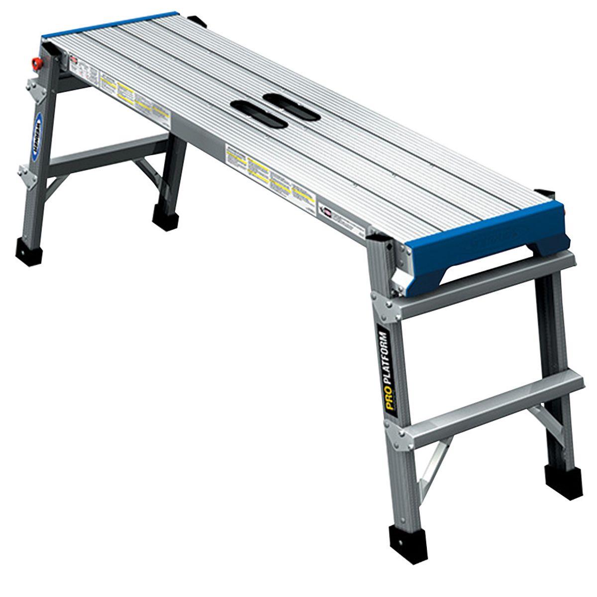 Werner 79025 Pro Work Platform; Foldaway Workstand (Hop Up); Aluminium; 1150 x 300mm Platform; 510mm High; Maximum Load 150Kg