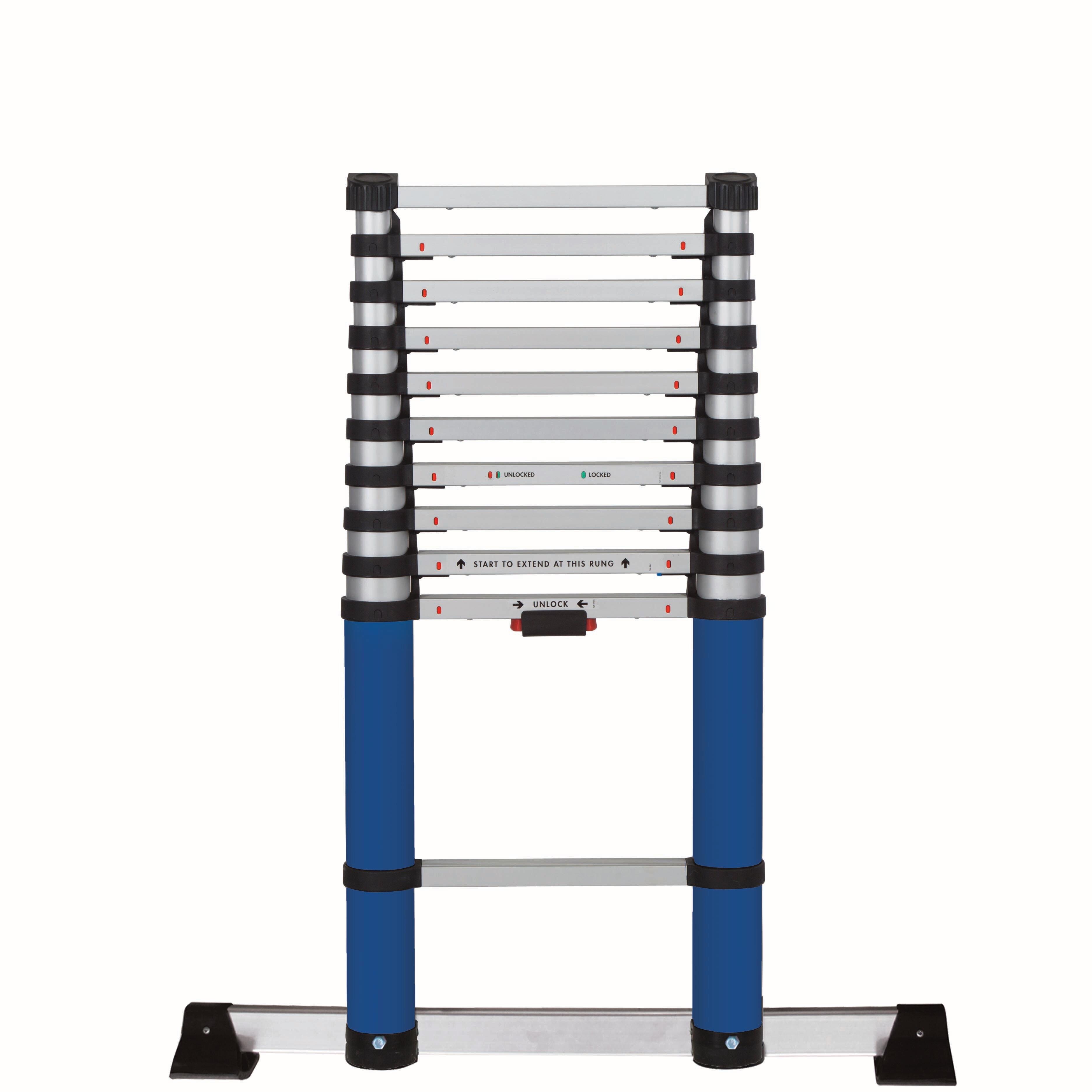 Werner 8703220 Telescopic Extension Ladder; EN131-6; 11 Rung; Aluminium; 3.2 Metre (10' 6"); Maximum Load 150 kg (23.5 st)